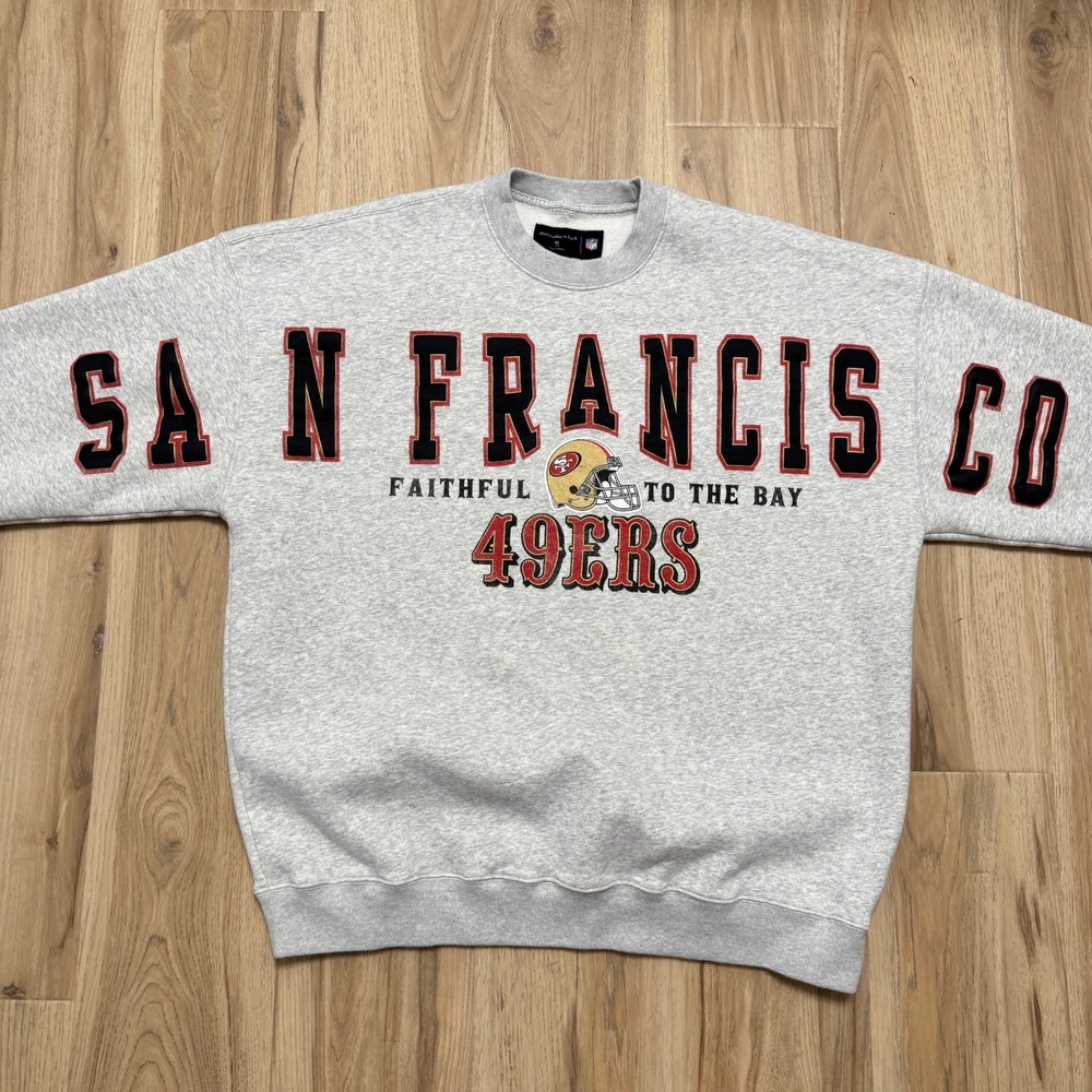 Abercrombie & Fitch Sweatshirt Mens XL Tall Gray NFL San Francisco 49ers Graphic